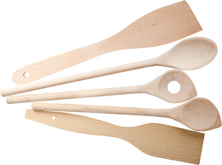 Wooden kitchen spoons and spatulas