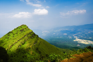 Steep and pointed baba budangiri hills at Chikmagalur,Karnataka.