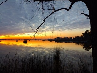 sunset on the river