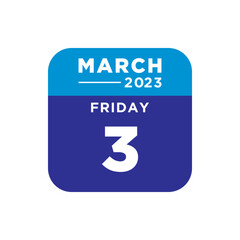 calendar march 2023 vector illustration in trendy flat design
