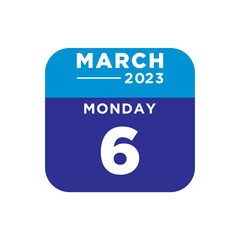 calendar march 2023 vector illustration in trendy flat design