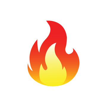 fire flames on white, fire icon