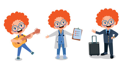 Cartoon Characters Of Different Professions