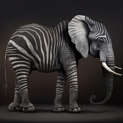 crossbread zebra elephant - obrazy, fototapety, plakaty