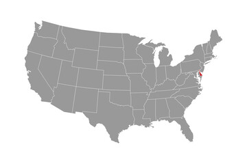 Fototapeta na wymiar Delaware state map. Vector illustration.