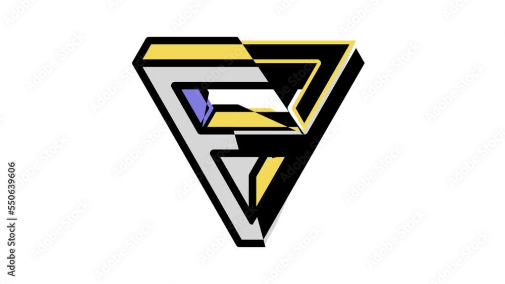 Poster triangle impossible geometric shape color icon animation