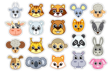 Animal head carnival face mask for children. Vector illustration