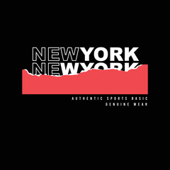 New York Torn Paper Typography Poster graphic t shirt print design vector