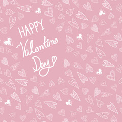 Handwriting and doodle for valentine’s day ,seamless and background.