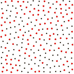 Seamless Hearts Pattern. Cute baby vector background with small hearts, kids girly print, 14 february Valentine backdrop