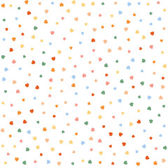 Fototapeta premium Seamless Hearts Pattern. Cute baby vector background with small hearts, kids girly print, 14 february Valentine backdrop