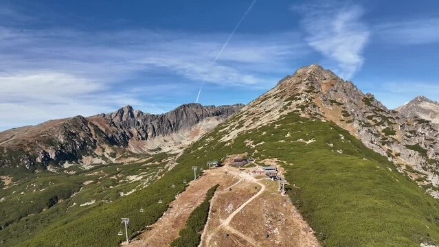 The peak of Predne Solisko in the Tatras in the Strbske Pleso area in Slovakia
