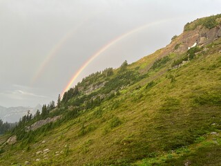rainbow in the mountains