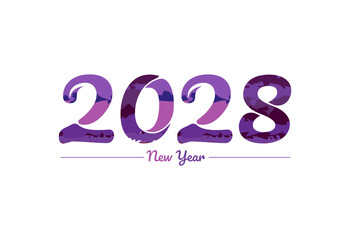 Modern 2028 new year typography design, new year 2028 logo