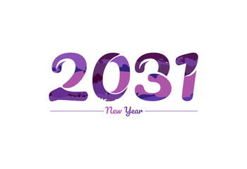 Modern 2031 new year typography design, new year 2031 logo