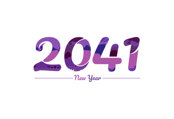 Modern 2041 new year typography design, new year 2041 logo