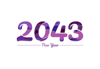 Modern 2043 new year typography design, new year 2043 logo