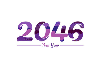 Modern 2046 new year typography design, new year 2046 logo
