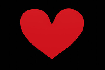 Icon,Love,3D,red heart on black background