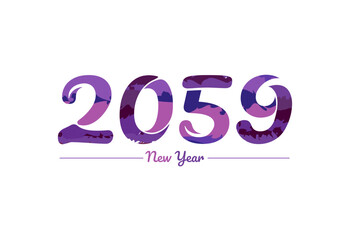 Modern 2059 new year typography design, new year 2059 logo