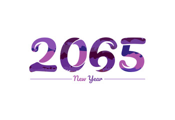 Modern 2065 new year typography design, new year 2065 logo
