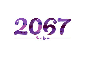 Modern 2067new year typography design, new year 2067 logo