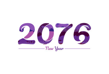 Modern 2076 new year typography design, new year 2076 logo