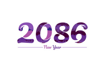 Modern 2086 new year typography design, new year 2086 logo