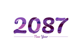 Modern 2087 new year typography design, new year 2087 logo