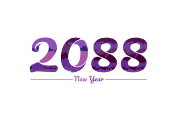 Modern 2088 new year typography design, new year 2088 logo