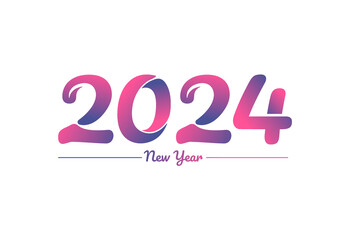 Colorful gradient 2024 new year logo design, New year 2024 Images