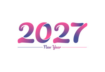 Colorful gradient 2027 new year logo design, New year 2027 Images