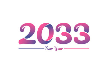 Colorful gradient 2033 new year logo design, New year 2033 Images