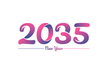 Colorful gradient 2035 new year logo design, New year 2035 Images