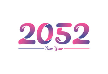 Colorful gradient 2052 new year logo design, New year 2052 Images