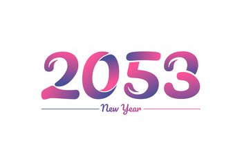 Colorful gradient 2053 new year logo design, New year 2053 Images