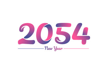 Colorful gradient 2054 new year logo design, New year 2054 Images