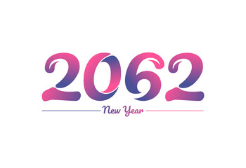Colorful gradient 2062 new year logo design, New year 2062 Images