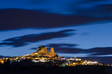 Night sky of capadocia Town in Turkey.