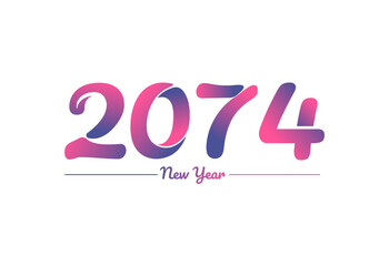 Colorful gradient 2074 new year logo design, New year 2074 Images