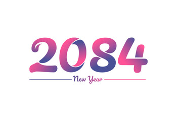 Colorful gradient 2084 new year logo design, New year 2084 Images