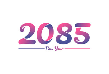 Colorful gradient 2085 new year logo design, New year 2085 Images