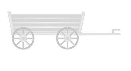 White wooden trailer. vector illustration