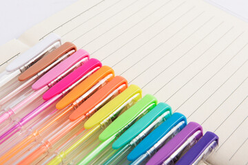 colored pen on notebook