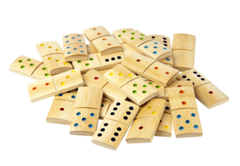 Pile of isolated dominoes