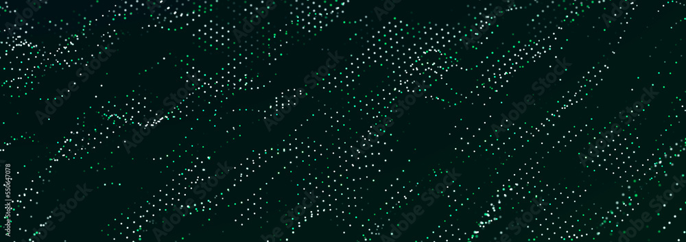 Poster futuristic wave with points and lines. big data. dynamic wave background. 3d rendering