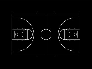 Basket Ball Field Sign for Website, Apps, Art Illustration, Pictogram or Graphic Design Element. Vector Illustration