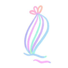 Rainbow line Leaves, signs and symbols, Hand drawn in doodle style.