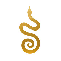 Obraz premium Golden Snake Silhouette - Vector Icon