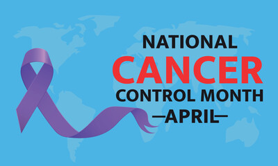 April is National Cancer Control Month. Poster, greeting card, banner and background. Vector illustration